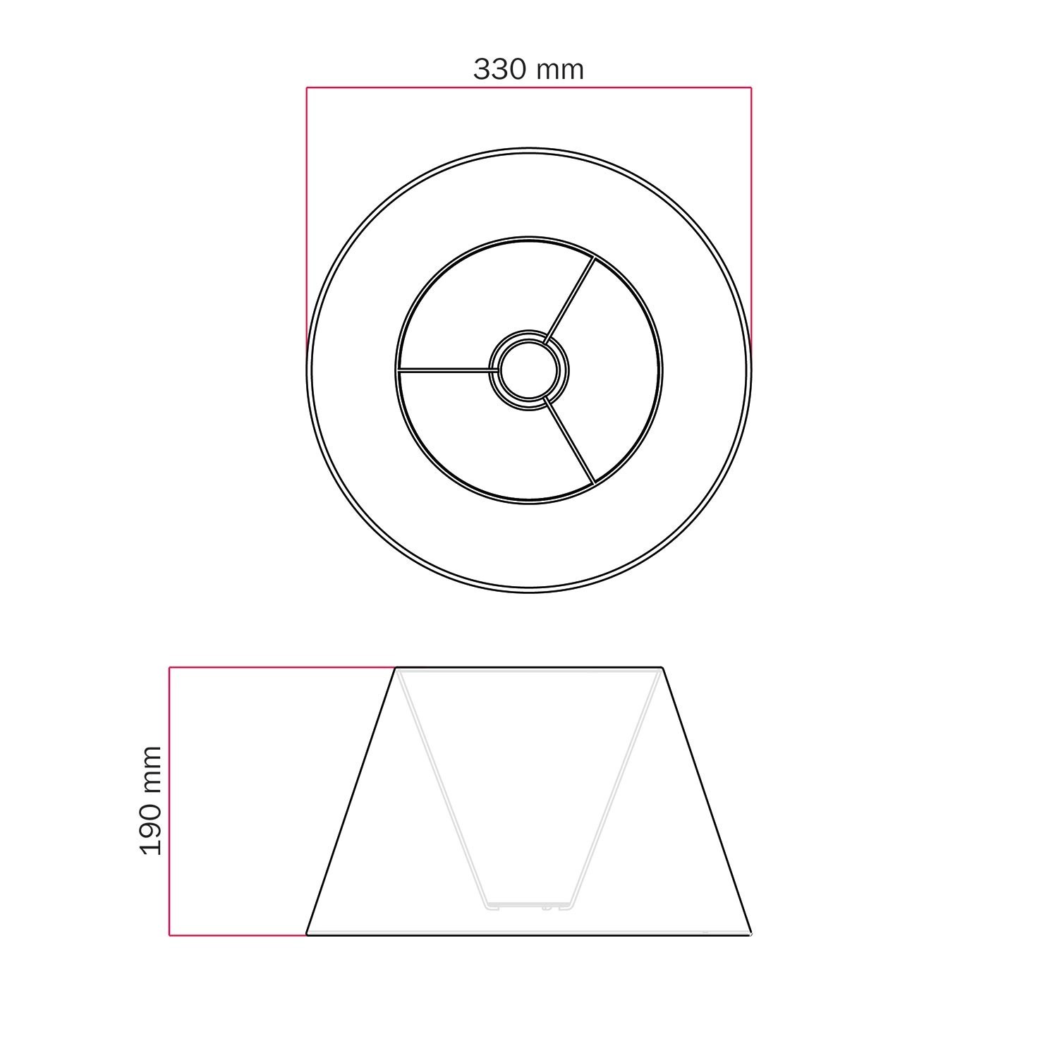 Pantalla Impero M en tela para lámpara de sobremesa o aplique con casquillo E27 - Made in Italy