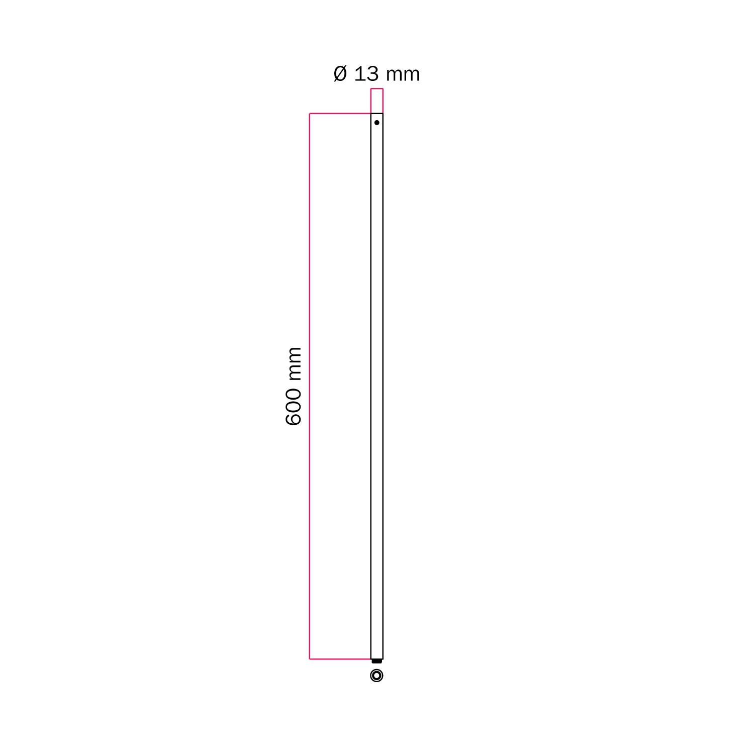 Metal extension tube for MAG-Y floor lamps