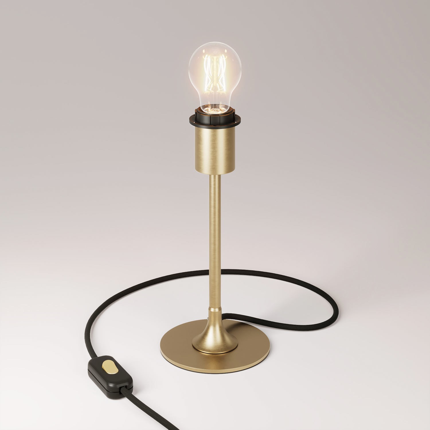 MAG-Y table lamp with round metal base and fitting for lampshade