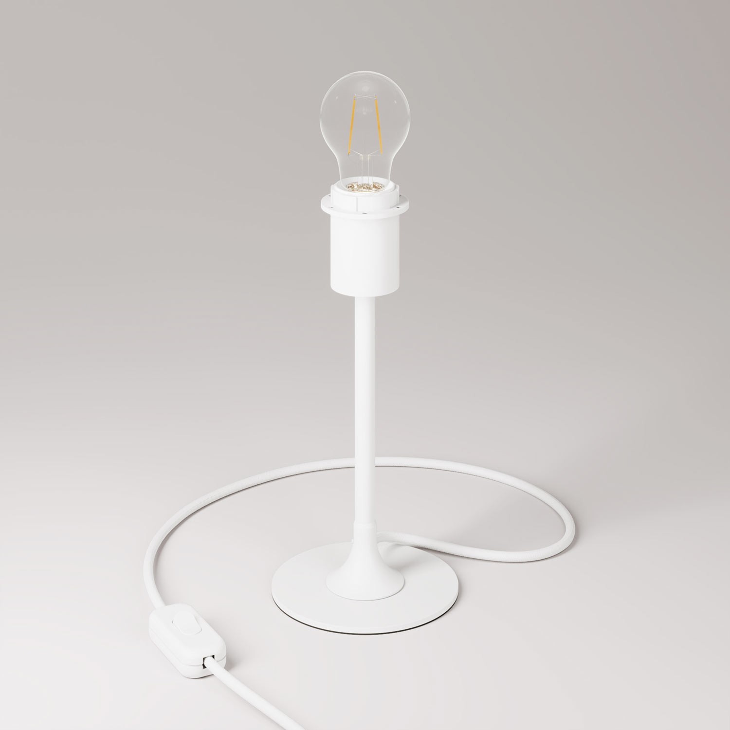 MAG-Y table lamp with round metal base and fitting for lampshade