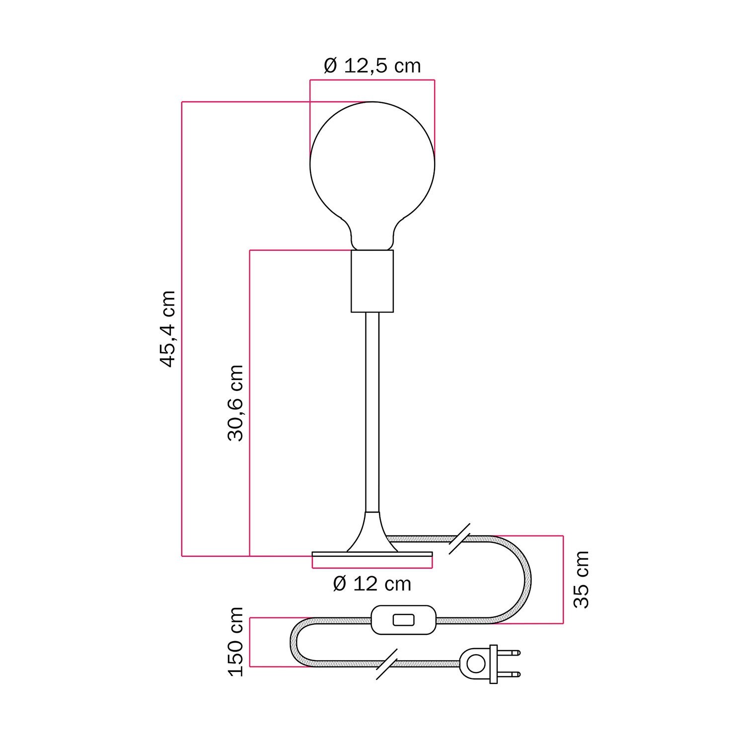 MAG-Y table lamp with round metal base