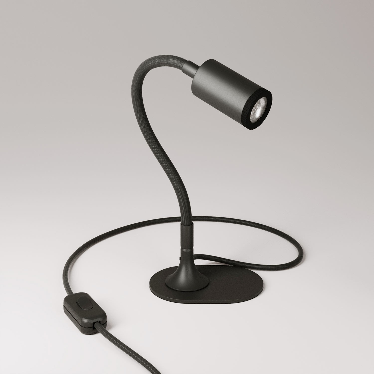 MAG-Y desk lamp with Flex, oval metal base and spot light