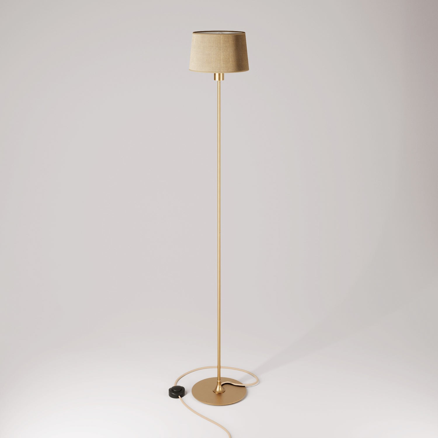 MAG-Y floor lamp with round metal base and Athena shade