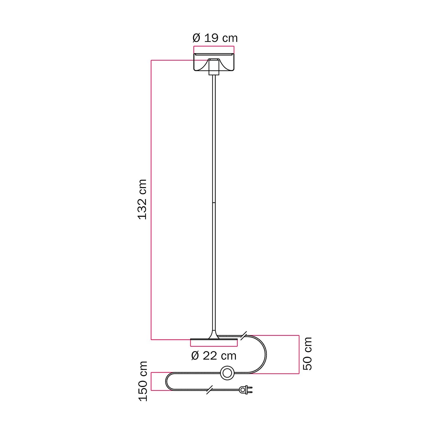 MAG-Y floor lamp with roundmetal base and transparent Ghost bulb