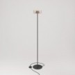 MAG-Y floor lamp with round, metal base and Ghost smoky bulb