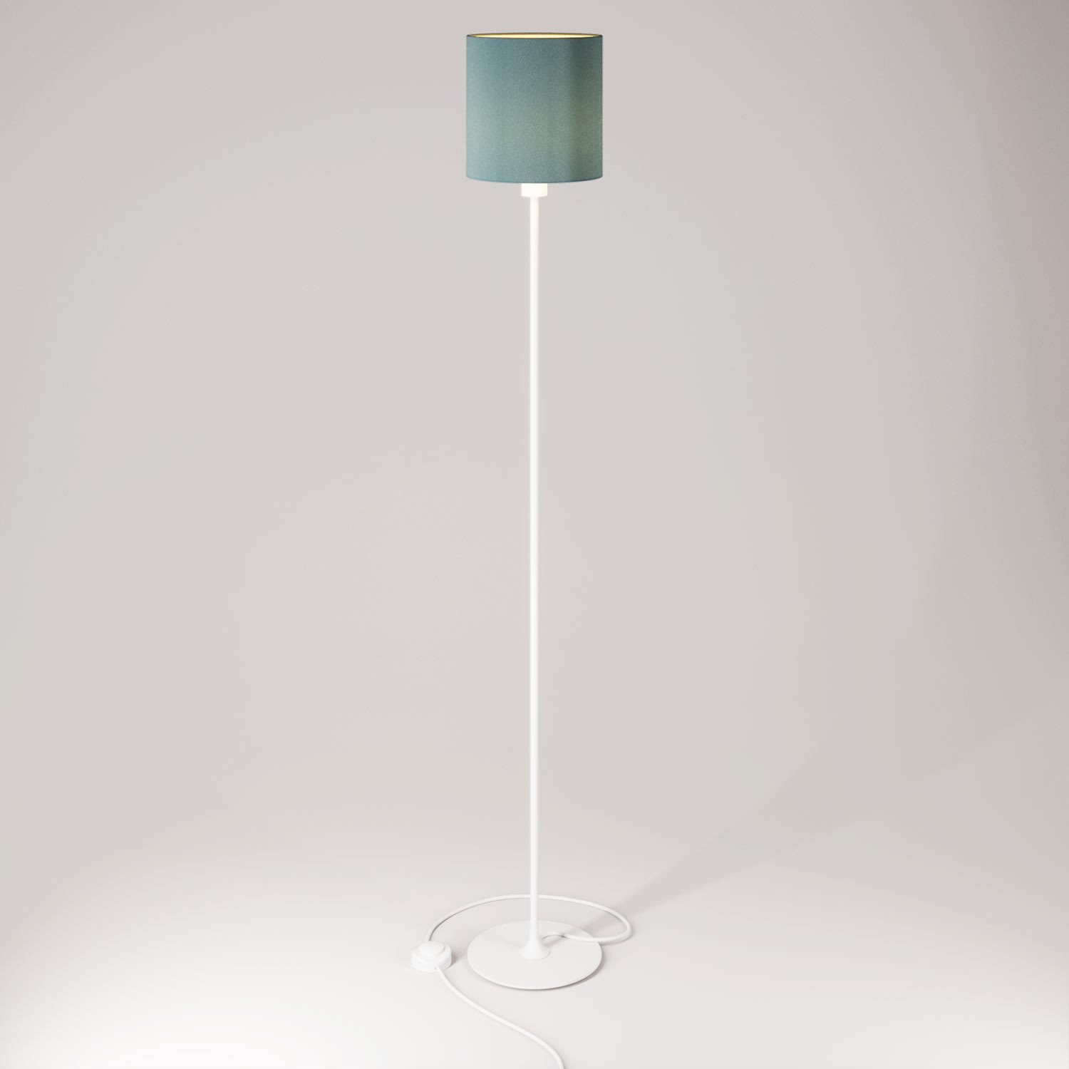 MAG-Y floor lamp with round metal base and Cilindro M shade