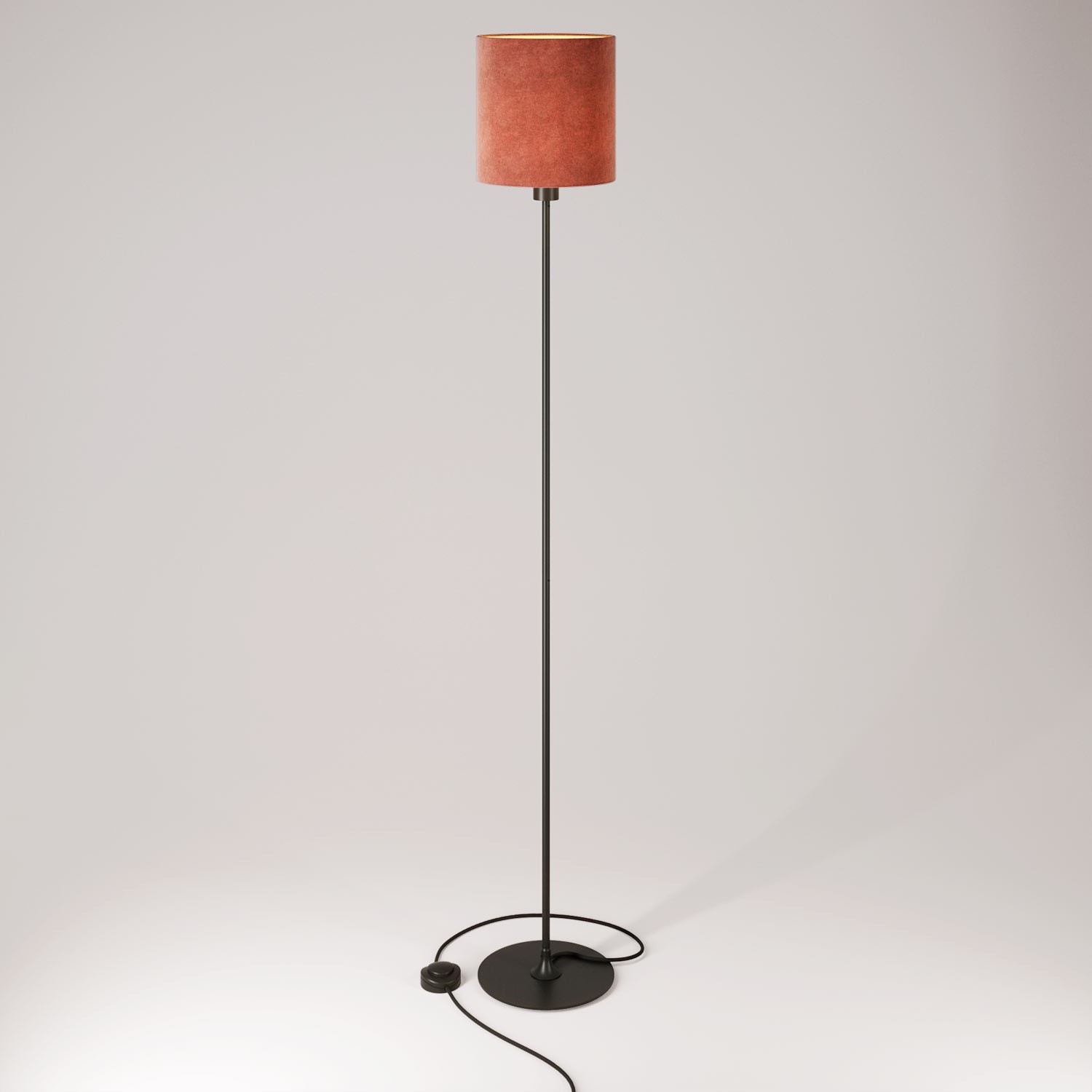 MAG-Y floor lamp with round metal base and Cilindro M shade