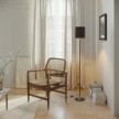 MAG-Y floor lamp with round metal base and Cilindro M shade