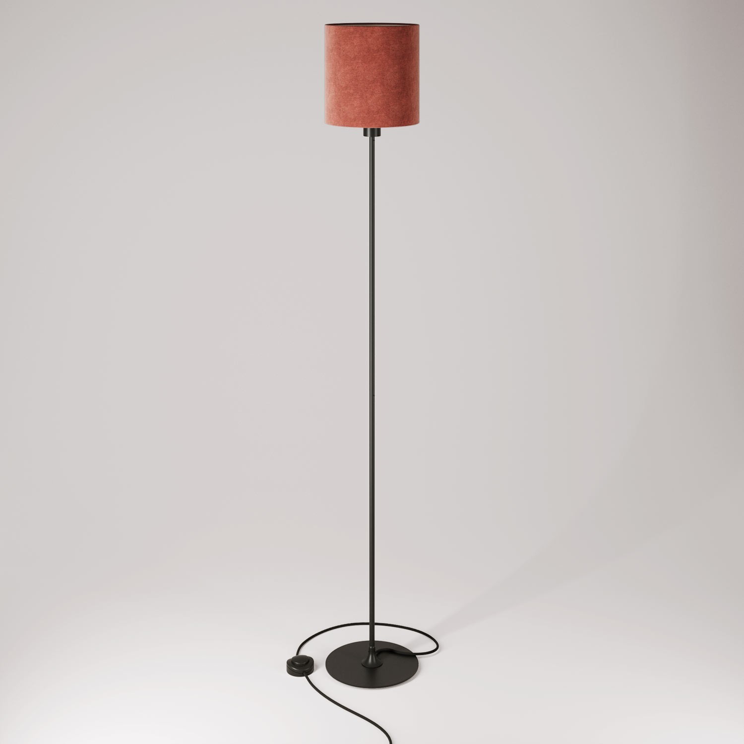 MAG-Y floor lamp with round metal base and Cilindro M shade