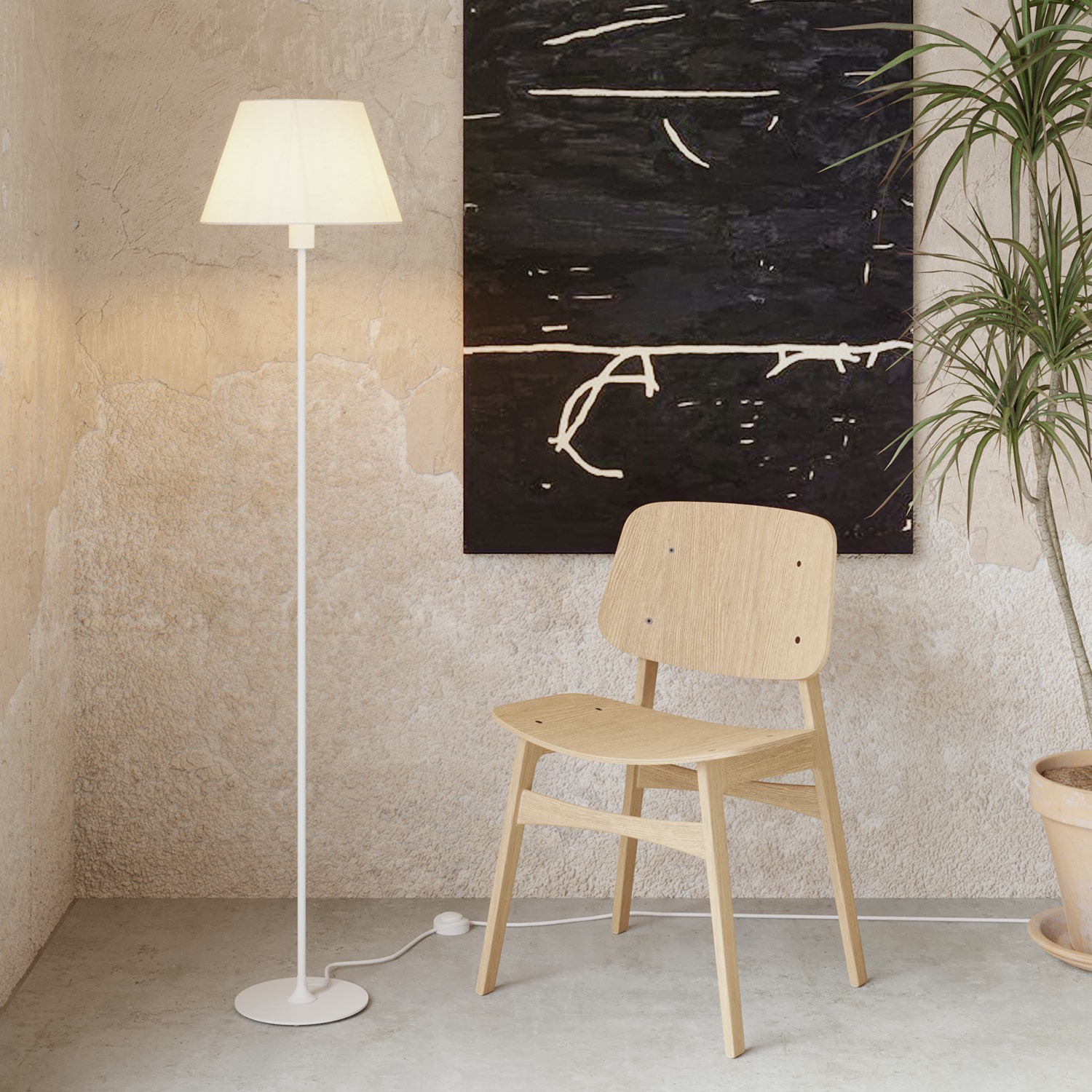 MAG-Y floor lamp with round metal base and shade Impero M