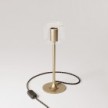 MAG-Y table lamp with round metal base and transparent Ghost bulb