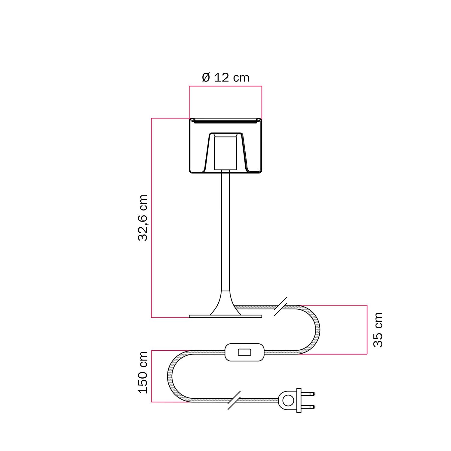 MAG-Y table lamp with round metal base and transparent Ghost bulb