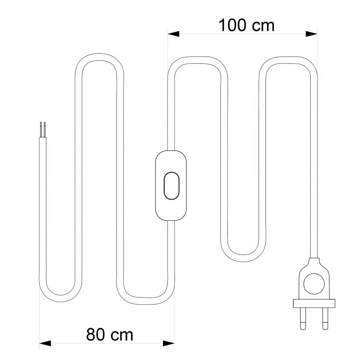 Cableado para lámpara con cable negro trenzado 1,80 m