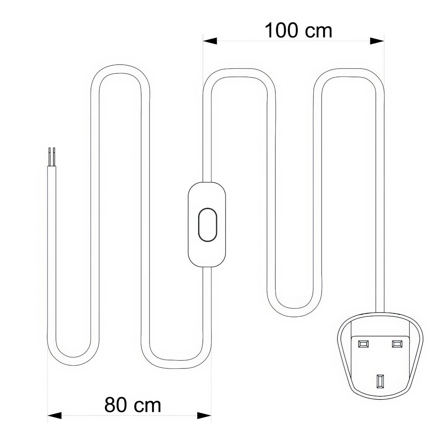 Cableado para lámpara con cable negro trenzado 1,80 m