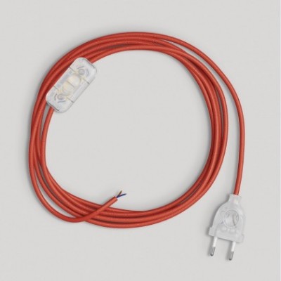 Wiring for lamp with bright red cable 1.80 m