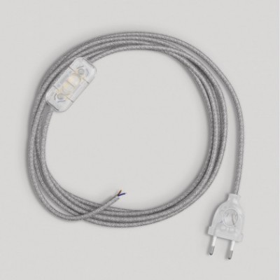 Wiring for lamp with grey linen cable 1.80 m