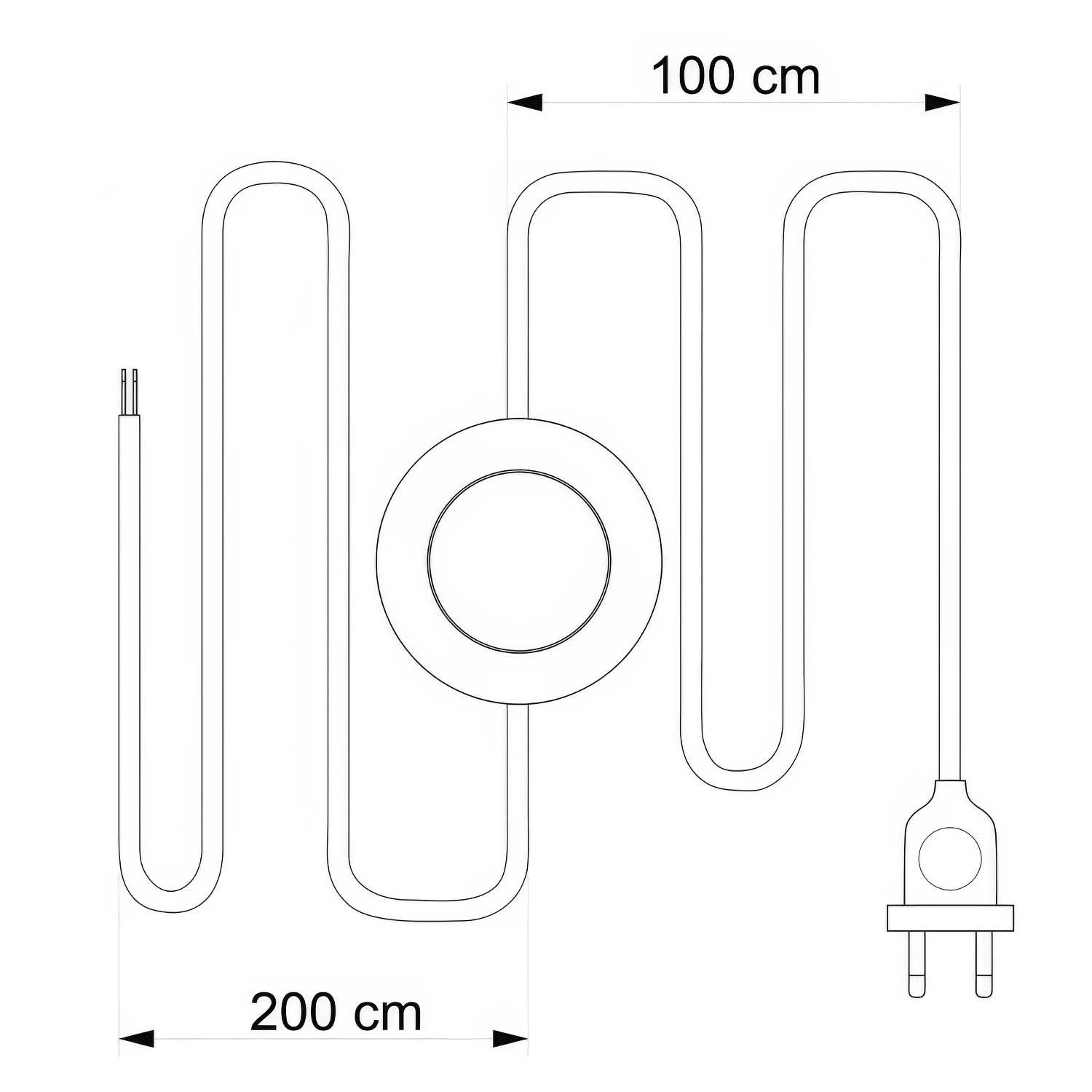 Cableado para lámpara con cable negro trenzado 3 m