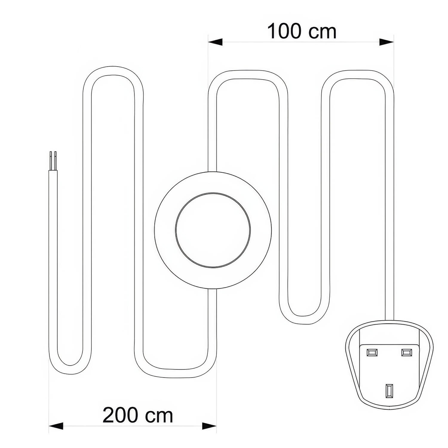 Cableado para lámpara con cable negro trenzado 3 m