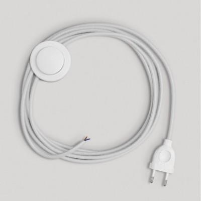 Wiring for lamp with white cotton cable 3 m