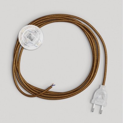 Wiring for lamp with polished and glittered copper cable 3 m