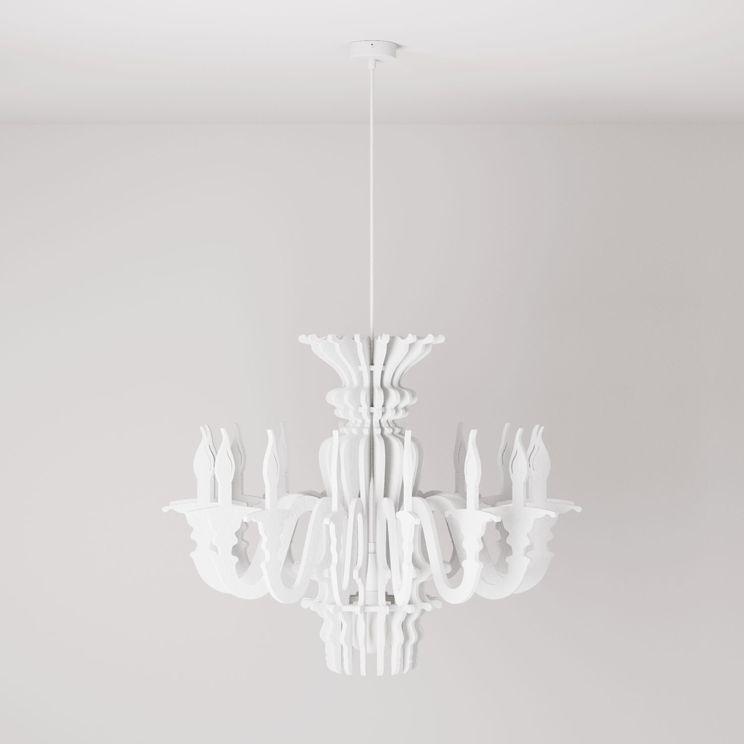 Suspension lamp with classic SHHANDELIER shade made of sound-absorbing material