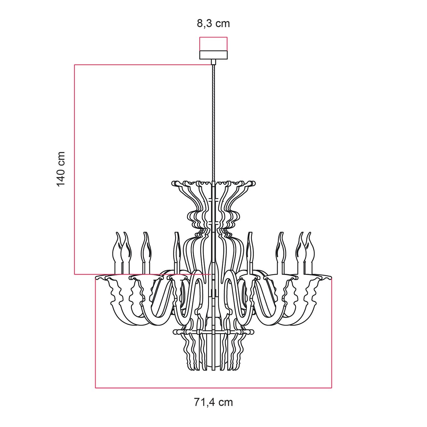 Suspension lamp with classic SHHANDELIER shade made of sound-absorbing material