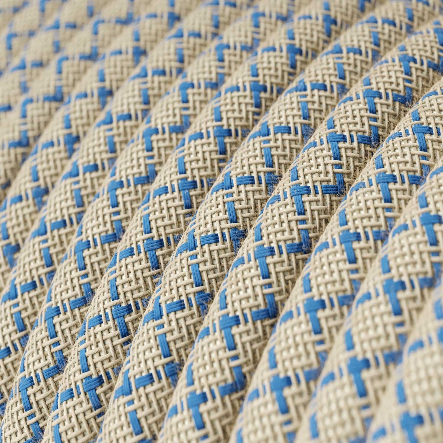 Cable eléctrico redondo en bobina de 45.72 mts (150 pies) RD65 Algodón y Lino Natural Rombo Azul Steward - Homologado UL