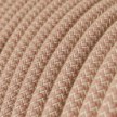 Cable eléctrico redondo en bobina de 45.72 mts (150 pies) RD71 Algodón y Lino Natural ZigZag Rosa Antico - Homologado UL