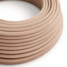 Cable eléctrico redondo en bobina de 45.72 mts (150 pies) RD71 Algodón y Lino Natural ZigZag Rosa Antico - Homologado UL