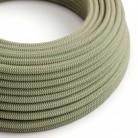 Cable eléctrico redondo en bobina de 45.72 mts (150 pies) RD72 Algodón y Lino Natural ZigZag Verde Tomillo - Homologado UL