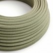 Cable eléctrico redondo en bobina de 45.72 mts (150 pies) RD72 Algodón y Lino Natural ZigZag Verde Tomillo - Homologado UL