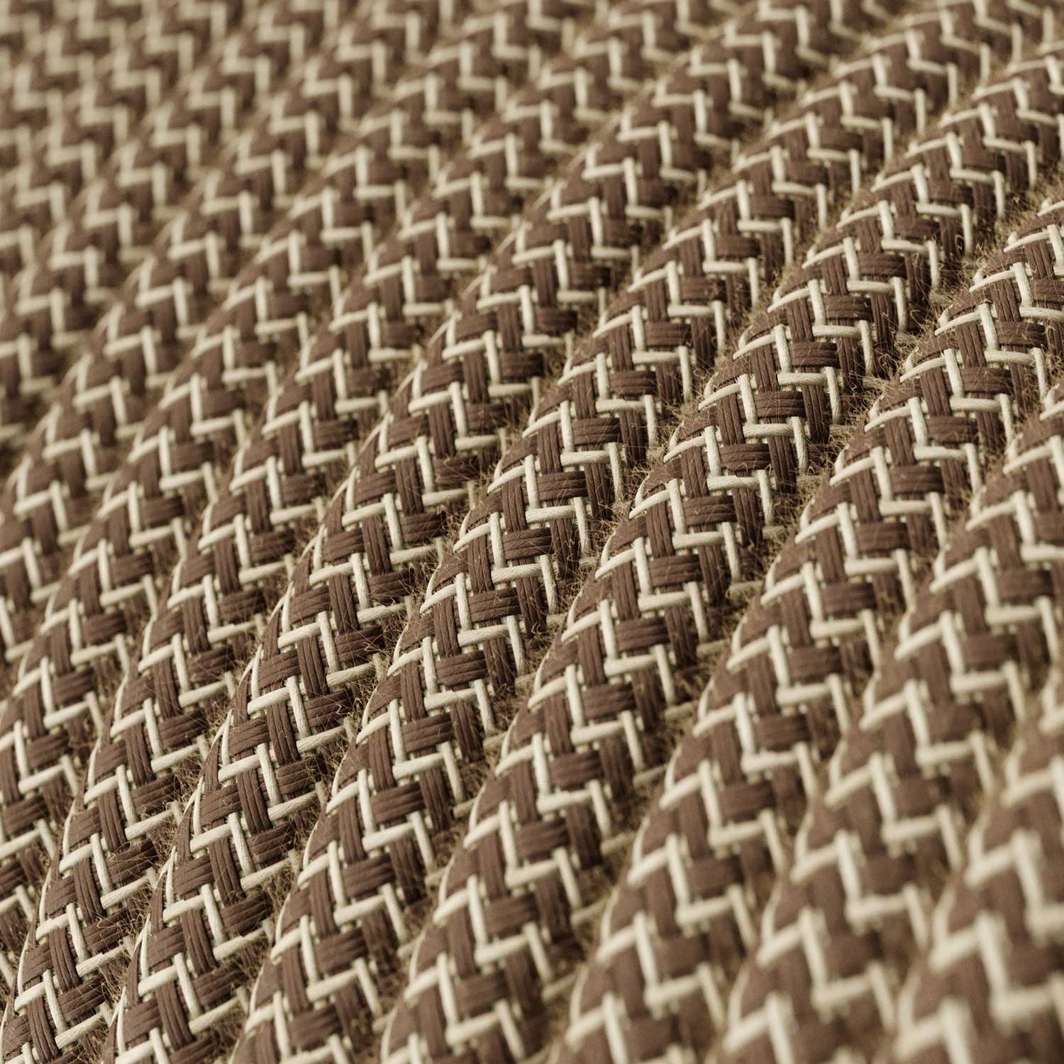 Cable eléctrico redondo en bobina de 45.72 mts (150 pies) RD73 Algodón y Lino Natural ZigZag Corteza - Homologado UL