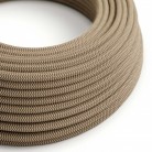 Cable eléctrico redondo en bobina de 45.72 mts (150 pies) RD73 Algodón y Lino Natural ZigZag Corteza - Homologado UL
