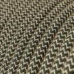 Cable eléctrico redondo en bobina de 45.72 mts (150 pies) RD74 Algodón y Lino Natural ZigZag Antracita - Homologado UL