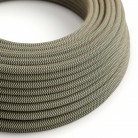 Cable eléctrico redondo en bobina de 45.72 mts (150 pies) RD74 Algodón y Lino Natural ZigZag Antracita - Homologado UL