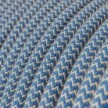 Cable eléctrico redondo en bobina de 45.72 mts (150 pies) RD75 Algodón y Lino Natural ZigZag Azul Steward - Homologado UL