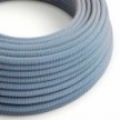 Cable eléctrico redondo en bobina de 45.72 mts (150 pies) RD75 Algodón y Lino Natural ZigZag Azul Steward - Homologado UL