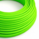 Cable eléctrico redondo en bobina de 45.72 mts (150 pies) RF06 Efecto Seda Verde Fluo - Homologado UL