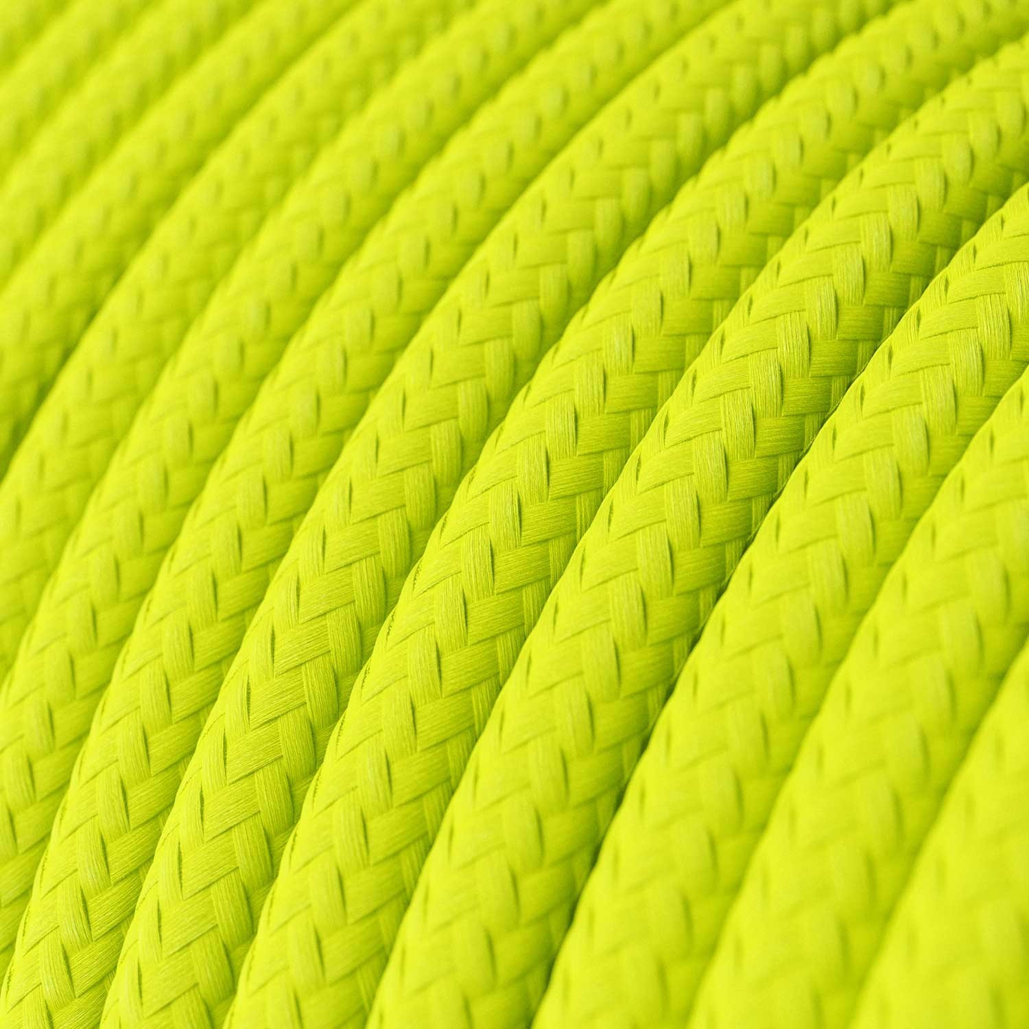 Round Electric Cable 150 ft (45,72 m) coil RF10 Yellow Fluo Rayon - UL listed