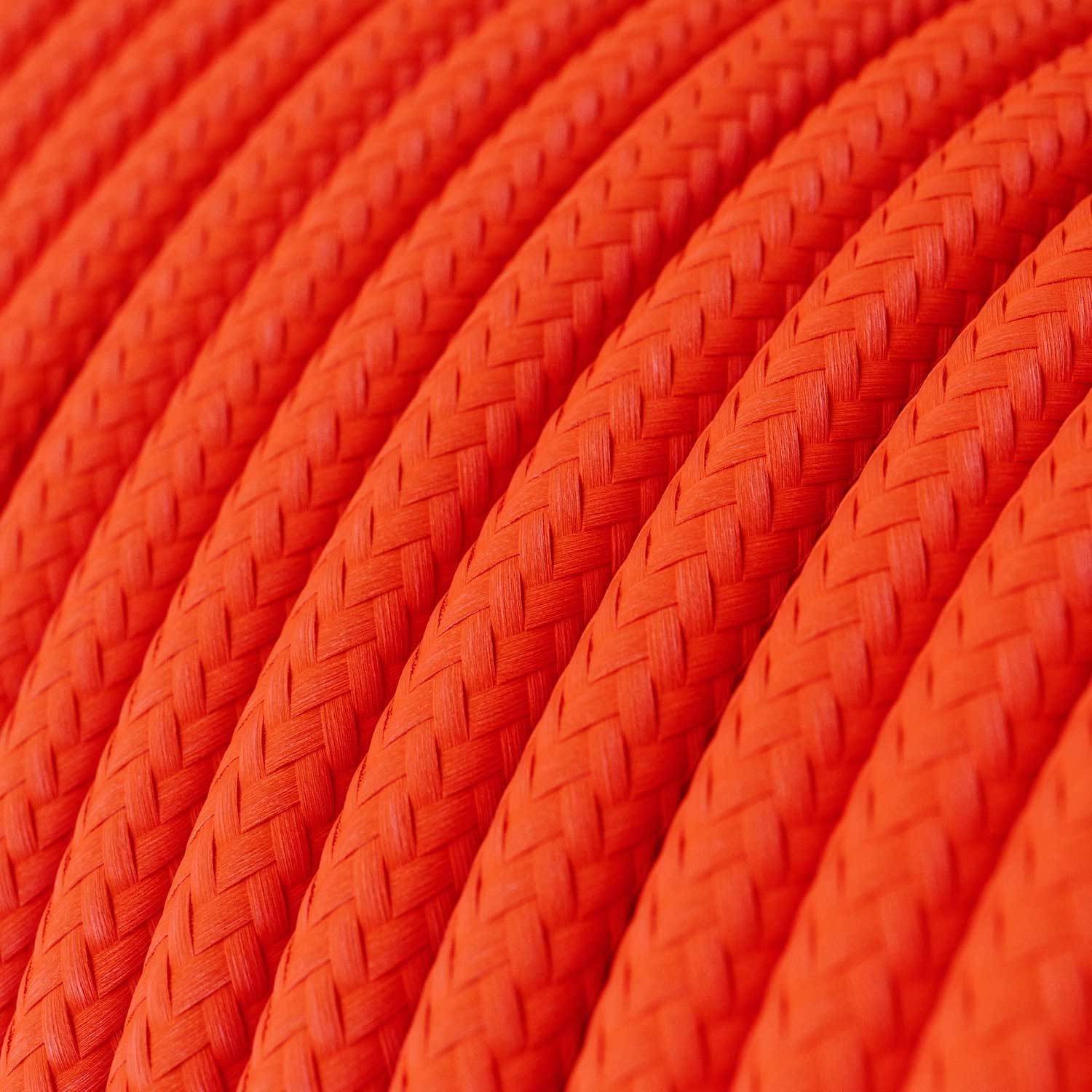 Cable eléctrico redondo en bobina de 45.72 mts (150 pies) RF15 Efecto Seda Naranja Fluo - Homologado UL