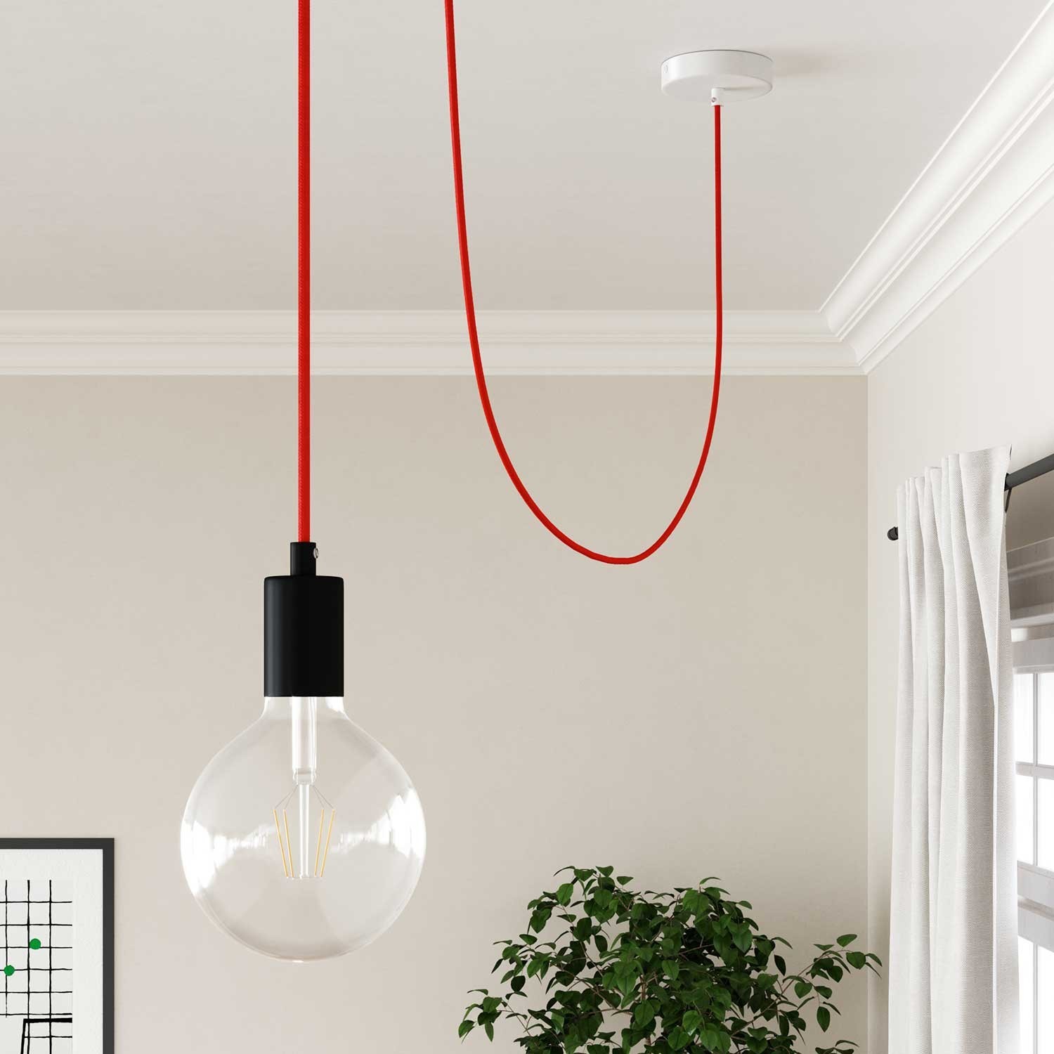 Cable eléctrico redondo en bobina de 45.72 mts (150 pies) RF15 Efecto Seda Naranja Fluo - Homologado UL