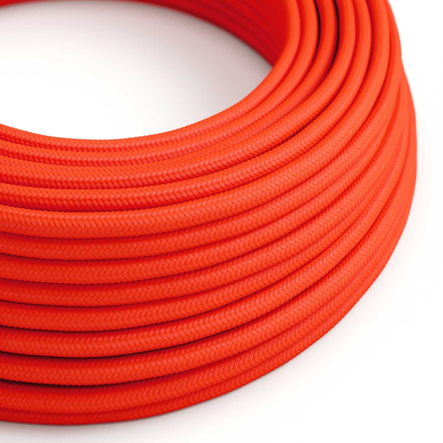 Cable eléctrico redondo en bobina de 45.72 mts (150 pies) RF15 Efecto Seda Naranja Fluo - Homologado UL