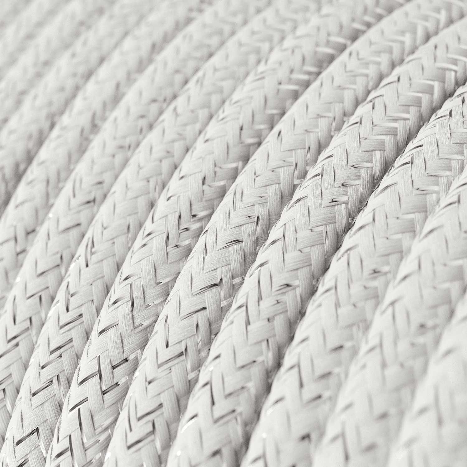 Cable eléctrico redondo en bobina de 45.72 mts (150 pies) RL01 Efecto Seda Blanco Glitter - Homologado UL