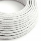 Round Electric Cable 150 ft (45,72 m) coil RL01 Glittering White Rayon - UL listed