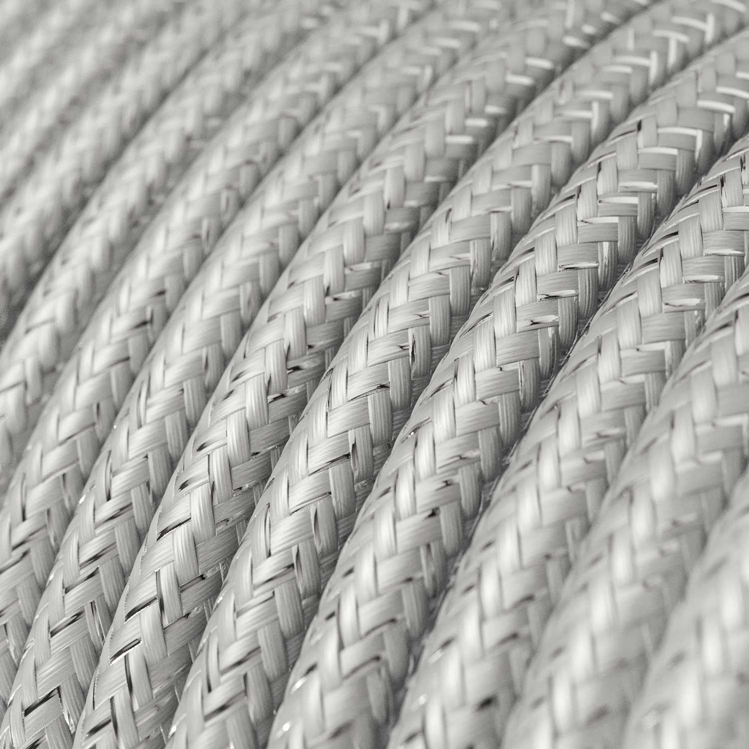 Round Electric Cable 150 ft (45,72 m) coil RL02 Glittering Silver Rayon - UL listed