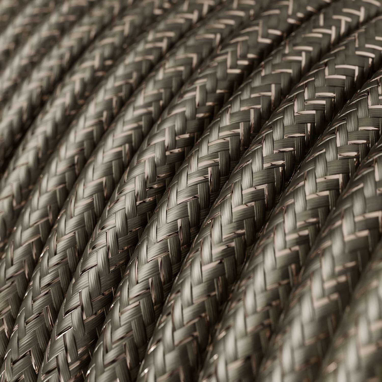 Cable eléctrico redondo en bobina de 45.72 mts (150 pies) RL03 Efecto Seda Gris Glitter - Homologado UL