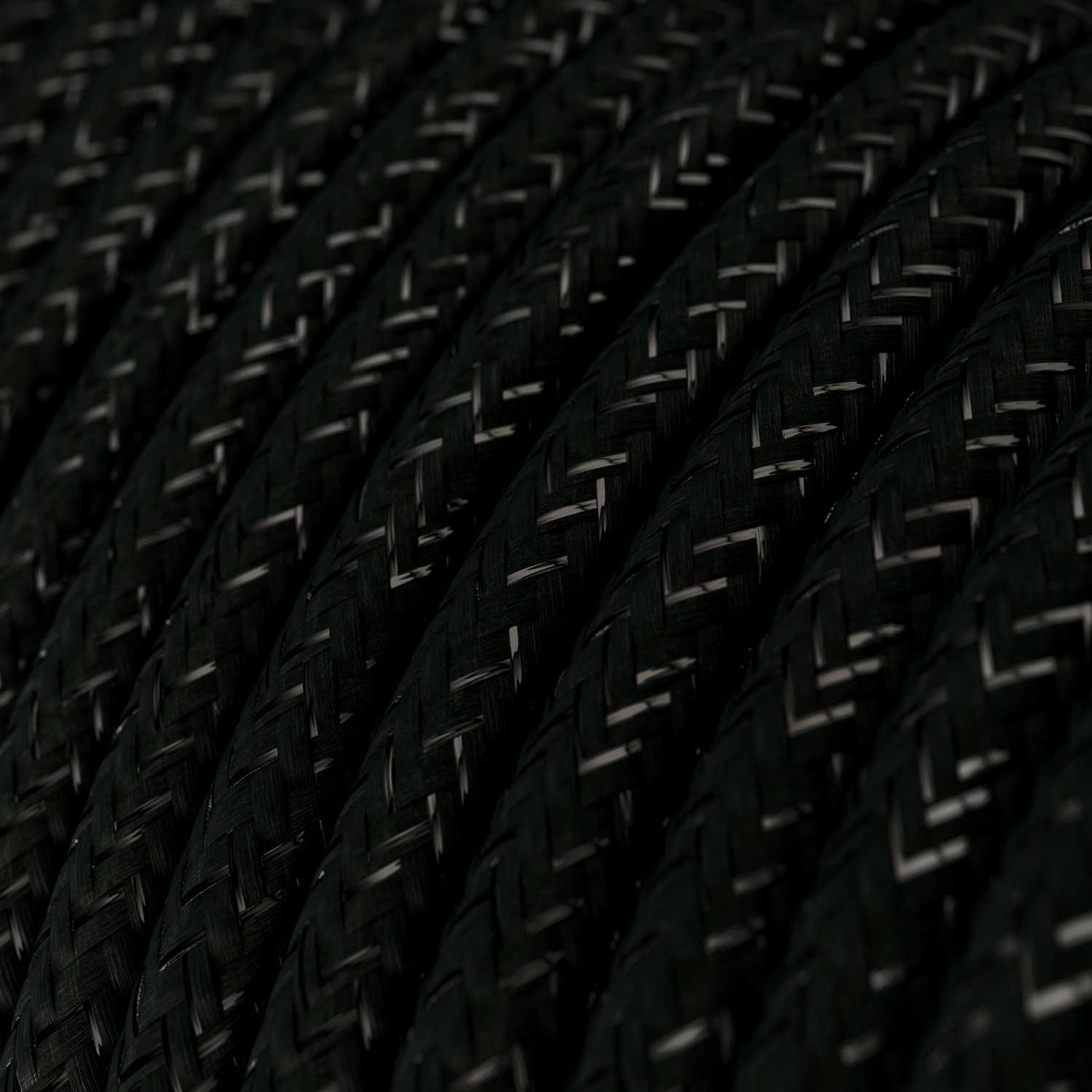 Cable eléctrico redondo en bobina de 45.72 mts (150 pies) RL04 Efecto Seda Negro Glitter - Homologado UL