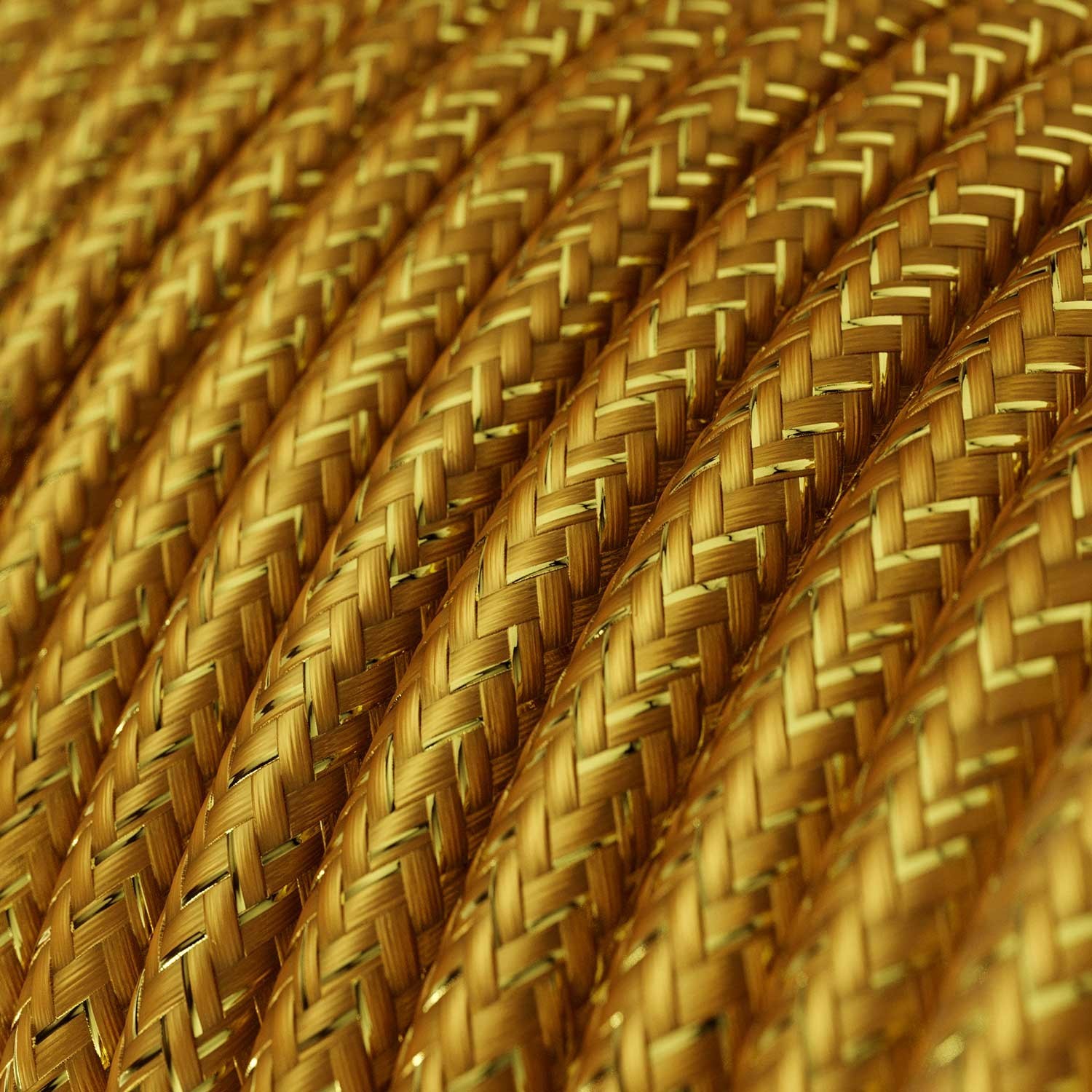 Cable eléctrico redondo en bobina de 45.72 mts (150 pies) RL05 Efecto Seda Dorado Glitter - Homologado UL