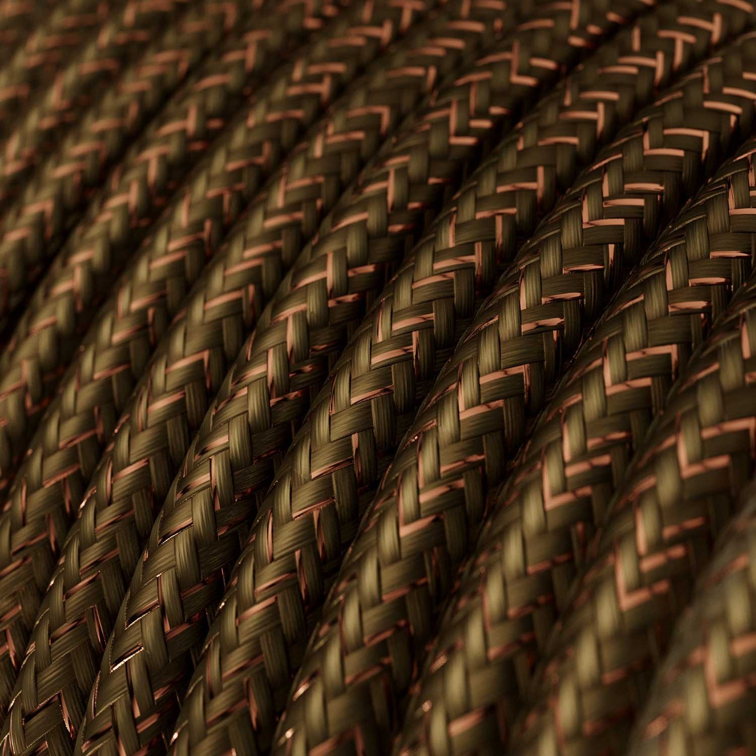 Round Electric Cable 150 ft (45,72 m) coil RL13 Glittering Brown Rayon - UL listed
