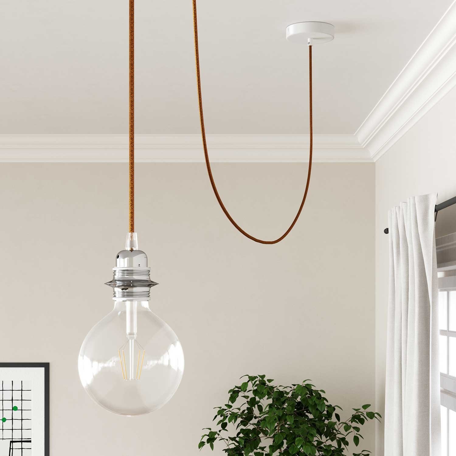 Cable eléctrico redondo en bobina de 45.72 mts (150 pies) RL22 Efecto Seda Cobre Glitter - Homologado UL